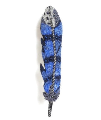 Blue Jay Feather Brooch Pin