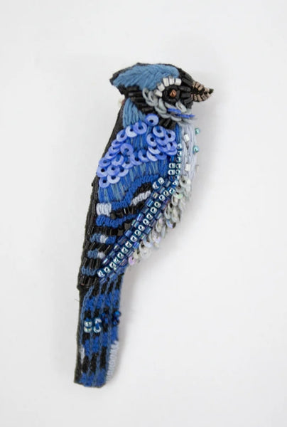 Blue Jay Brooch Pin