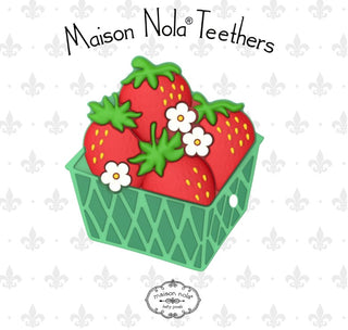 New Orleans Theme Silicone Teether — Strawberry