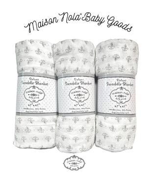Fleur De Lis Muslin Swaddle