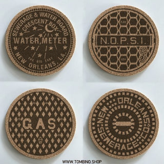 Manhole Cover Coasters of New Orleans Set of 4