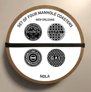Manhole Cover Coasters of New Orleans Set of 4