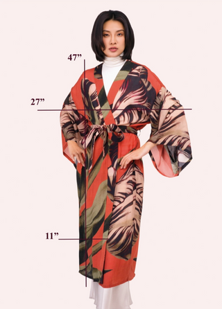 Tulip Long Kimono Gown