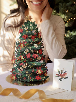 Twinkling Poinsettia Christmas Tree Pop-Up