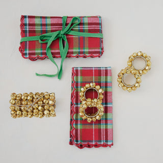 Cotton Tartan Scalloped Napkins