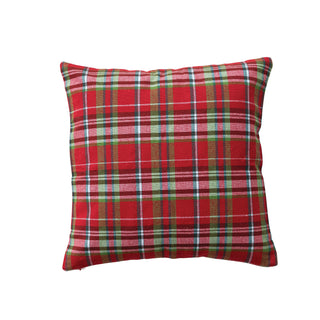 Tartan Plaid Woven Cotton Pillow