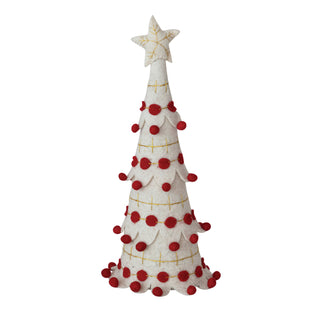 Wool Felt White Tree with Star