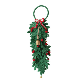 Wool Felt Door Hanger with Striped Bow