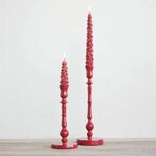 Red Aluminum Taper Holders Set