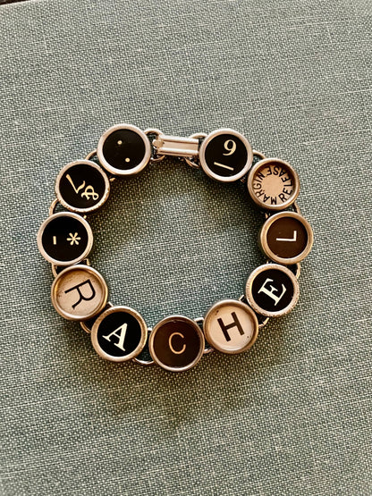 Custom Typewriter Key Bracelet