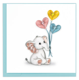 Quilled Baby Elephant Congrats Greeting Card