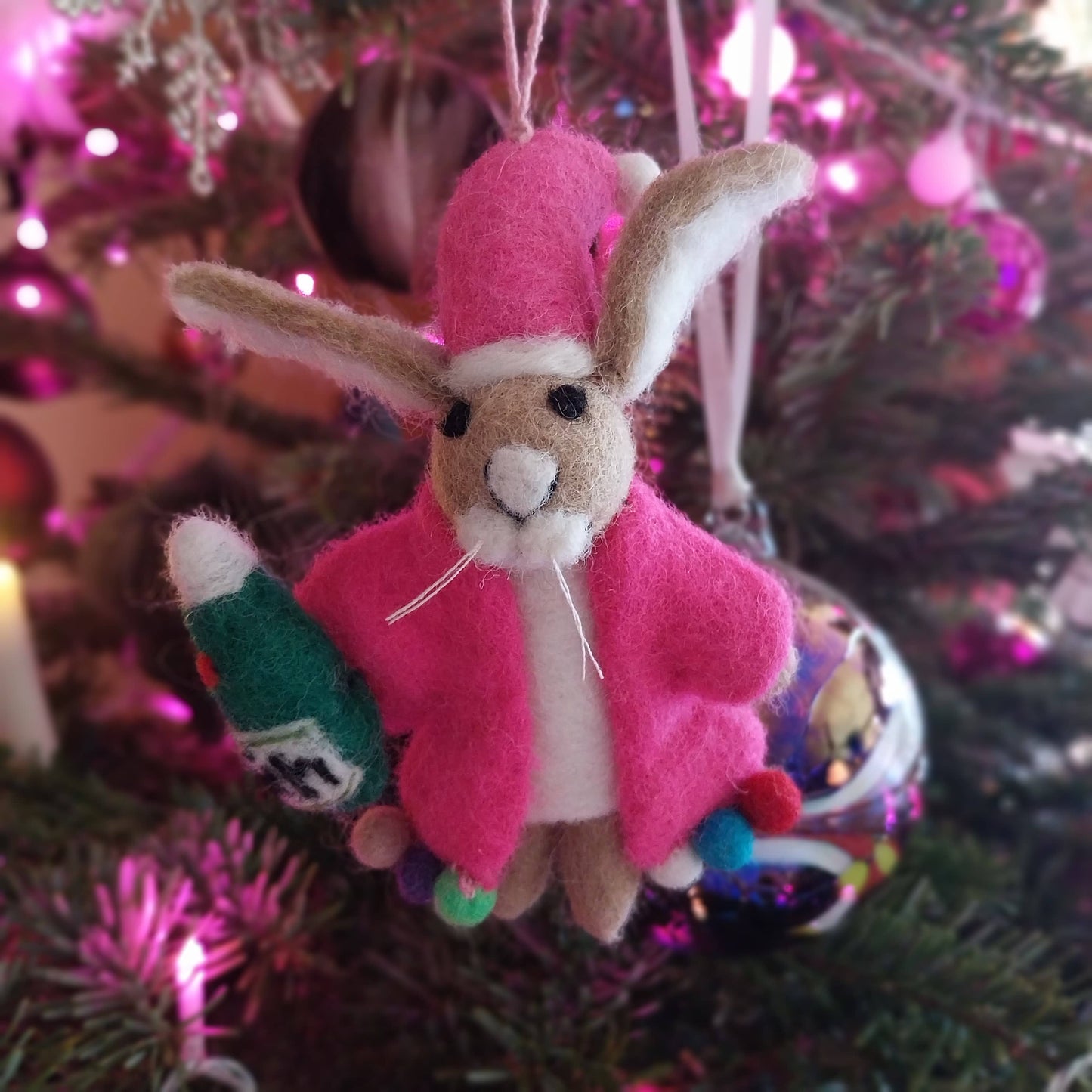 Handmade Felt Christmas Party Animal Hanging Hare Decoration