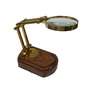 Antiqued Brass Desk-Top Magnifier