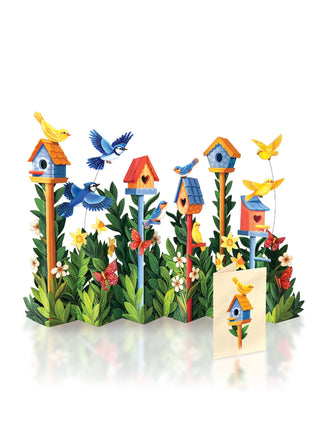 Birdhouse Garden Pop-up Greeting Card