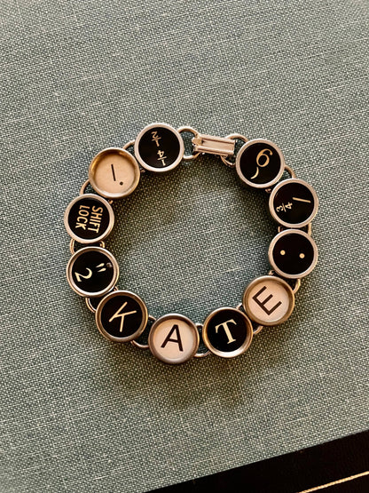 Custom Typewriter Key Bracelet