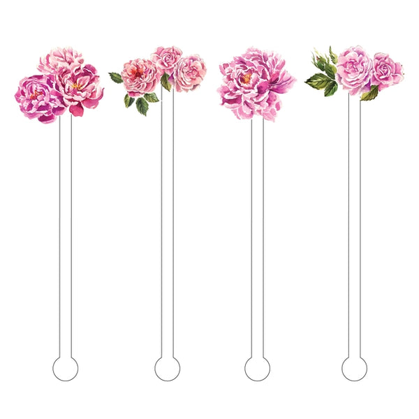 Acrylic Sticks - Pink Blooms Stir Sticks