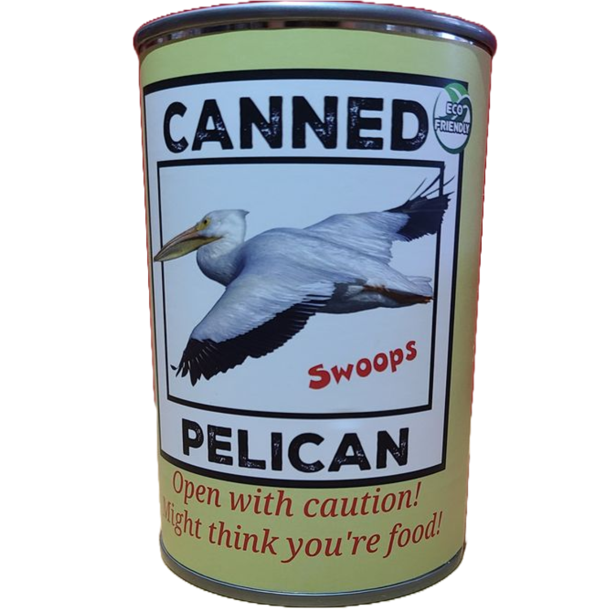 Swoops the Canned Pelican - Eco-Friendly and Recycled Gift