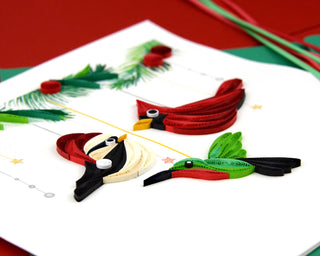 Holiday Bird Ornaments Greeting Card