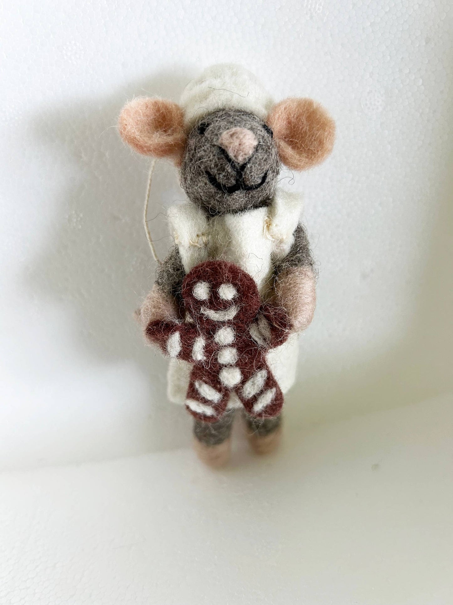 Handmade Felted Wool "Baker Mouse Pierre" ornament