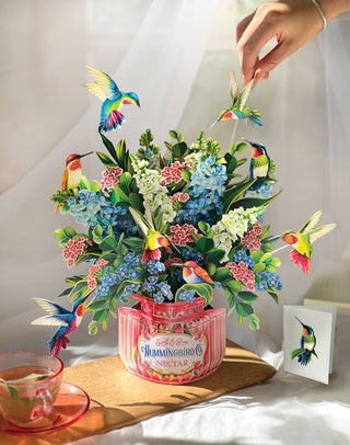 Hummingbird Oasis Pop-Up Greeting Card