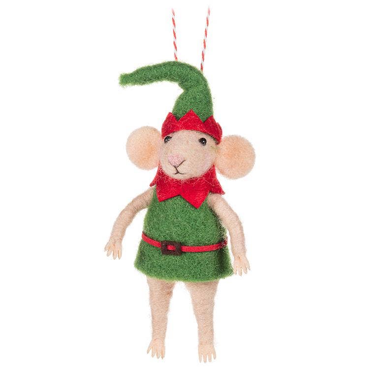 Elf Mouse Ornament-5.5"H