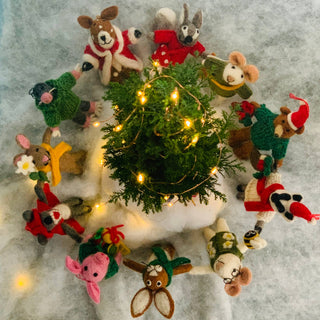 Handmade Felt Isaac the Mouse Hanging Bumblebee Decoration