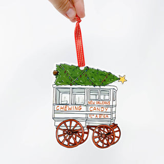 Roman Candy Cart Christmas Tree Ornament New Orleans Holiday