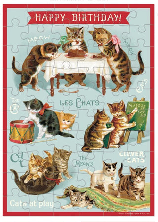 Happy Birthday Cat's Play | Puzzle Greeting Card
