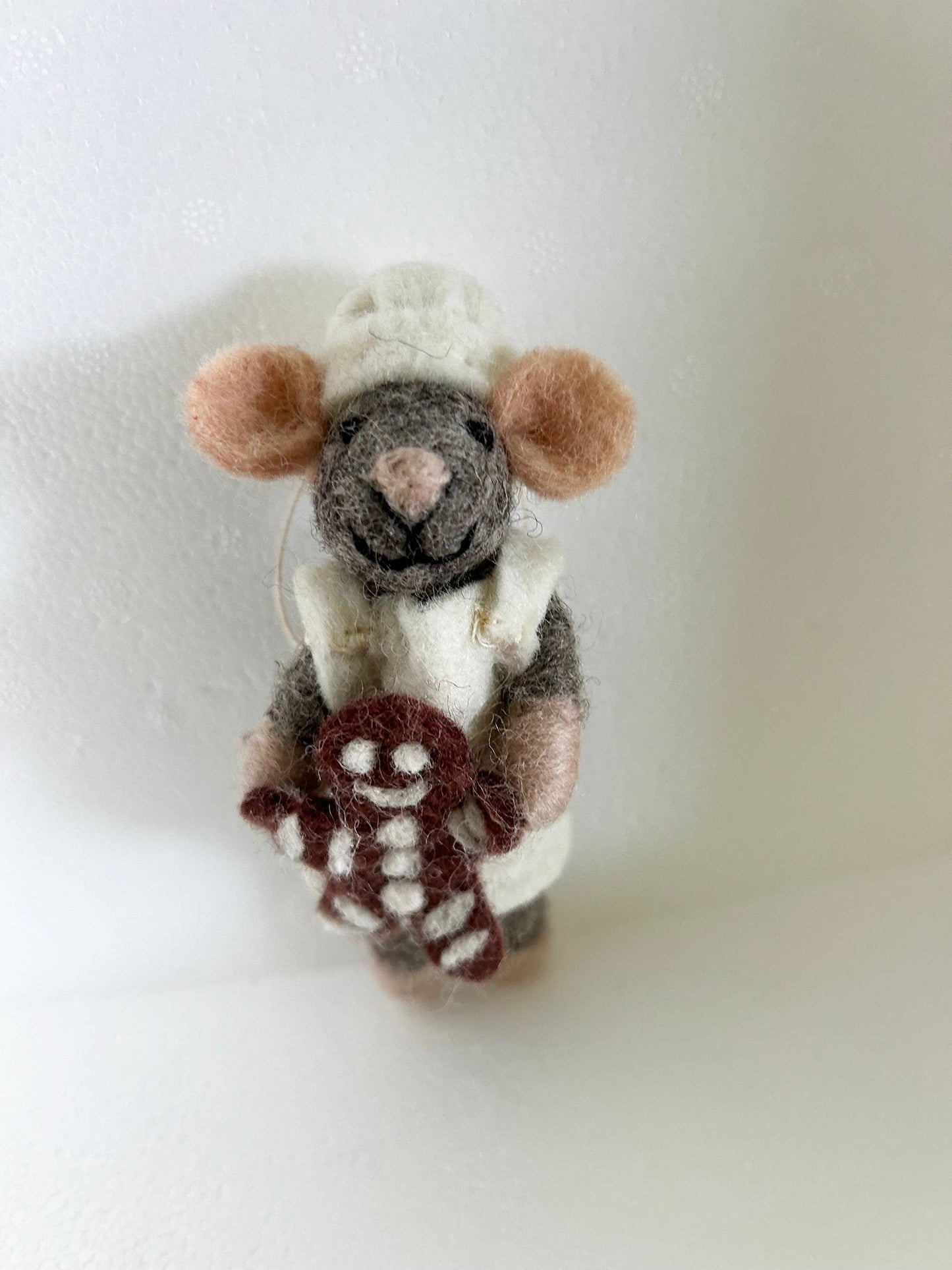 Handmade Felted Wool "Baker Mouse Pierre" ornament