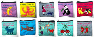 "Chalee" Hand Embroidered Pouches by Hmong Youth in Laos