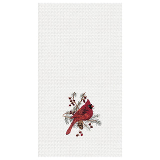 Christmas Cardinal In Evergreens Kitchen Towel