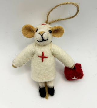 Felt Mouse "Dr. Gazpacho" & "Nurse Linguini" ornaments