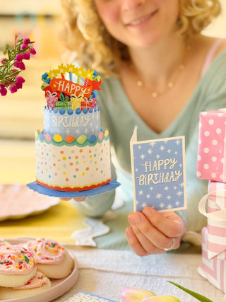 Mini Confetti Birthday Cake Pop-up Greeting Card