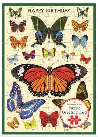 Happy Birthday Butterflies Puzzle Greeting Card