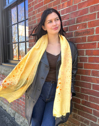 Screen Printed Silk Blend Scarves, made by hand in Vietnam