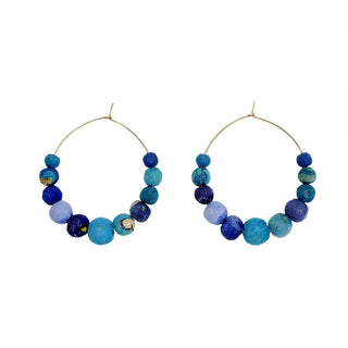 Kantha Azure Graduated Hoops