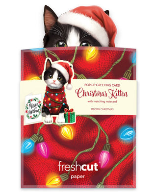 Mini Christmas Kitten  (10 Mini Pop-up Greeting Cards)