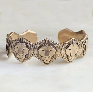 Mimosa Handcrafted - Lion Cuff Bracelet Bronze