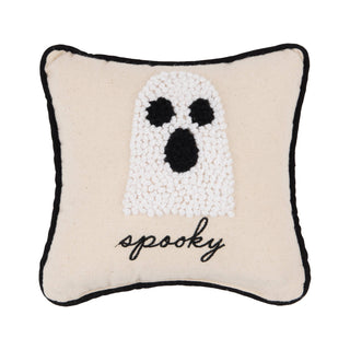 Halloween Spooky Ghost French Knot Throw Pillow