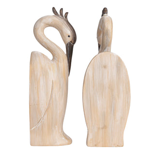 Resin Heron Shaped Bookends, Set of 2