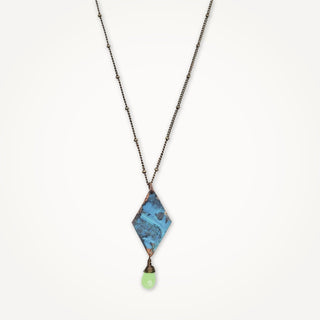 Diamond Verdi Gris Necklace - Green Chalcedony