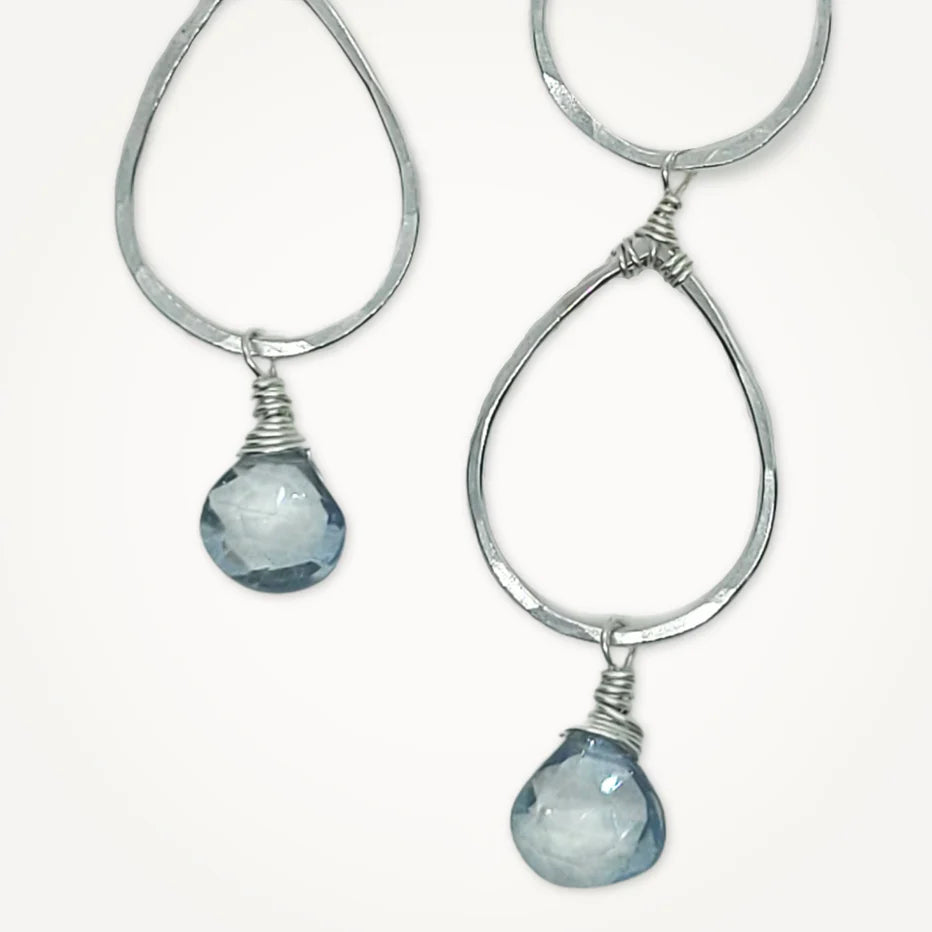 Double Dewdrop Earrings - Aquamarine