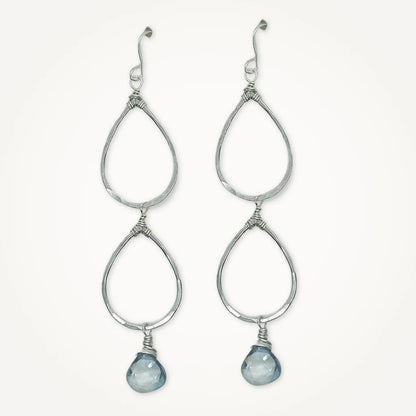 Double Dewdrop Earrings - Aquamarine