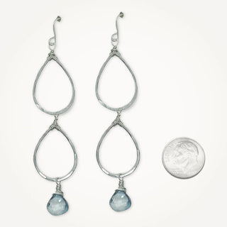 Double Dewdrop Earrings - Aquamarine