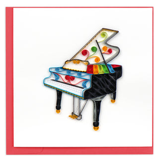 Grand Piano Quilled Greeting Card