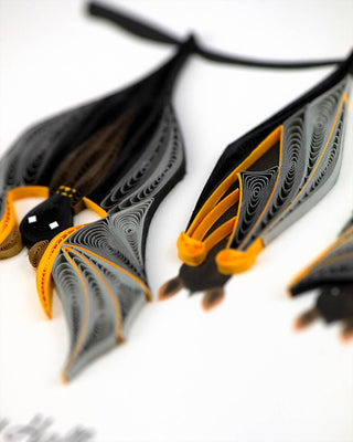 Quilled Bats Halloween Card