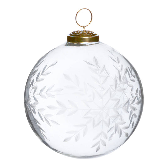 Park Hill Collection Snowflake Engraved Glass Ball Ornament