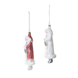 Park Hill Collection Father Christmas Glass Ornament, 2 Asso