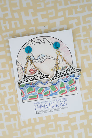 Nat'ly Earrings: Crescent City Connection Bridge