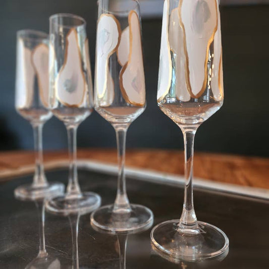 Oyster Confetti Champagne Glasses